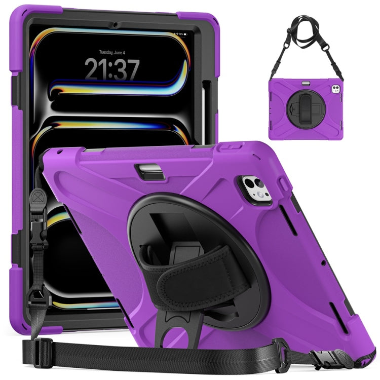 Custodia per tablet PC ibrida in silicone con impugnatura girevole, For iPad Air 13 2026 / 2025 / 2024, For iPad Air 11 2026 / 2025 / 2024, For iPad Pro 13 2025 / 2024