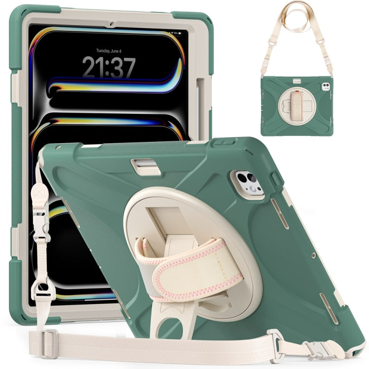 Custodia per tablet PC ibrida in silicone con impugnatura girevole, For iPad Air 13 2026 / 2025 / 2024, For iPad Air 11 2026 / 2025 / 2024, For iPad Pro 13 2025 / 2024