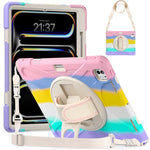 Custodia per tablet PC ibrida in silicone con impugnatura girevole, For iPad Air 13 2026 / 2025 / 2024, For iPad Air 11 2026 / 2025 / 2024, For iPad Pro 13 2025 / 2024