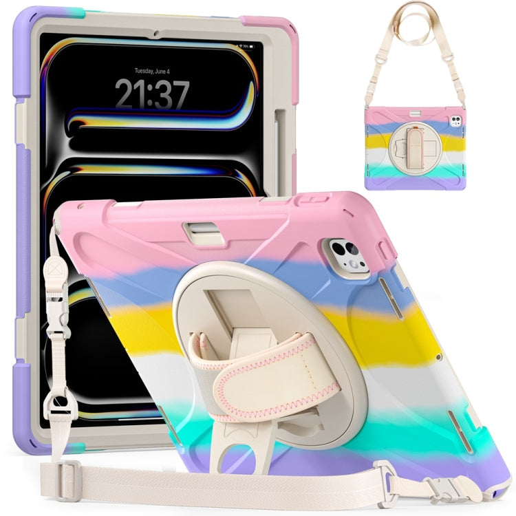 Custodia per tablet PC ibrida in silicone con impugnatura girevole, For iPad Air 13 2026 / 2025 / 2024, For iPad Air 11 2026 / 2025 / 2024, For iPad Pro 13 2025 / 2024