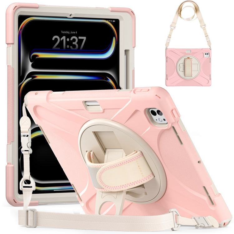 Custodia per tablet PC ibrida in silicone con impugnatura girevole, For iPad Air 13 2026 / 2025 / 2024, For iPad Air 11 2026 / 2025 / 2024, For iPad Pro 13 2025 / 2024