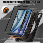 Custodia per tablet PC ibrida in silicone con impugnatura girevole, For iPad Air 13 2026 / 2025 / 2024, For iPad Air 11 2026 / 2025 / 2024, For iPad Pro 13 2025 / 2024