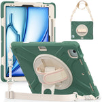 Custodia per tablet PC ibrida in silicone con impugnatura girevole, For iPad Air 13 2026 / 2025 / 2024, For iPad Air 11 2026 / 2025 / 2024, For iPad Pro 13 2025 / 2024