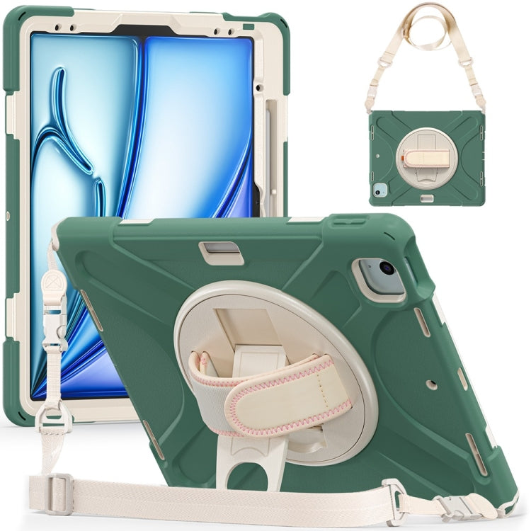 Custodia per tablet PC ibrida in silicone con impugnatura girevole, For iPad Air 13 2026 / 2025 / 2024, For iPad Air 11 2026 / 2025 / 2024, For iPad Pro 13 2025 / 2024