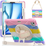 Custodia per tablet PC ibrida in silicone con impugnatura girevole, For iPad Air 13 2026 / 2025 / 2024, For iPad Air 11 2026 / 2025 / 2024, For iPad Pro 13 2025 / 2024
