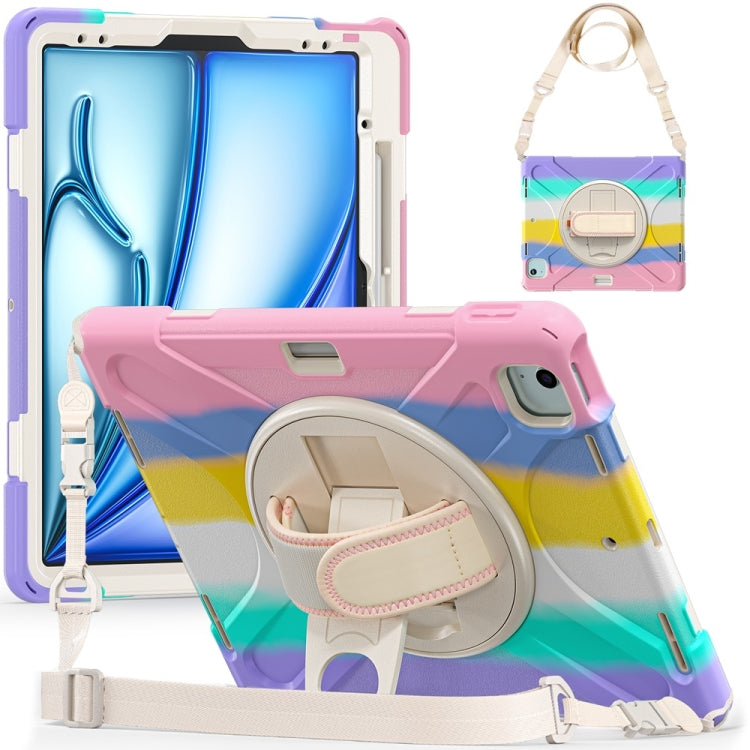 Custodia per tablet PC ibrida in silicone con impugnatura girevole, For iPad Air 13 2026 / 2025 / 2024, For iPad Air 11 2026 / 2025 / 2024, For iPad Pro 13 2025 / 2024