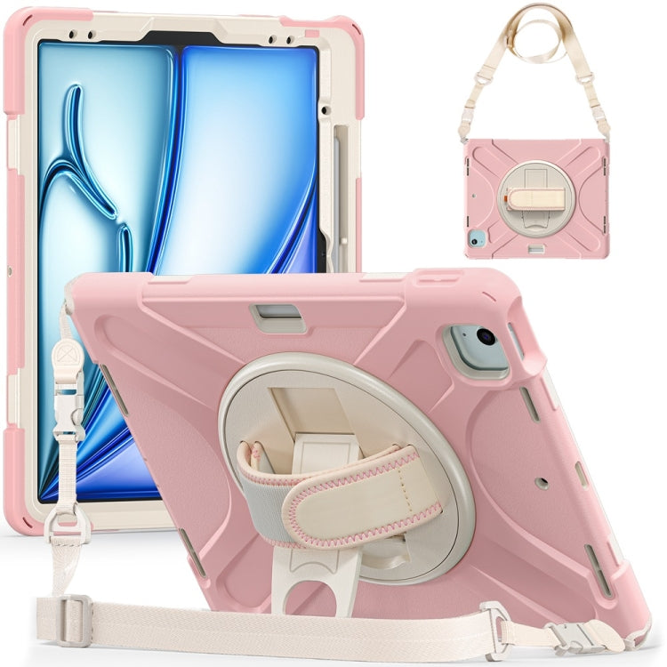 Custodia per tablet PC ibrida in silicone con impugnatura girevole, For iPad Air 13 2026 / 2025 / 2024, For iPad Air 11 2026 / 2025 / 2024, For iPad Pro 13 2025 / 2024