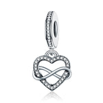 Accessori per collana braccialetto fai da te con ciondolo a forma di cuore in argento sterling S925