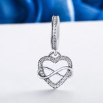 Accessori per collana braccialetto fai da te con ciondolo a forma di cuore in argento sterling S925