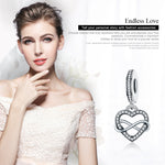 Accessori per collana braccialetto fai da te con ciondolo a forma di cuore in argento sterling S925