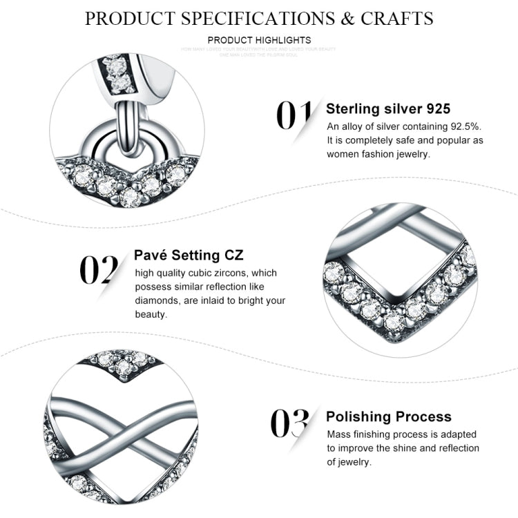 Accessori per collana braccialetto fai da te con ciondolo a forma di cuore in argento sterling S925