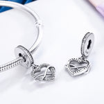 Accessori per collana braccialetto fai da te con ciondolo a forma di cuore in argento sterling S925