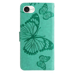 Custodia per cellulare in pelle con motivo a farfalla in rilievo 3D, For iPhone 17e / 16e, For iPhone 16 Pro Max, For iPhone 16 Pro