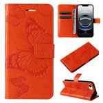 Custodia per cellulare in pelle con motivo a farfalla in rilievo 3D, For iPhone 17e / 16e, For iPhone 16 Pro Max, For iPhone 16 Pro