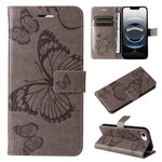 Custodia per cellulare in pelle con motivo a farfalla in rilievo 3D, For iPhone 17e / 16e, For iPhone 16 Pro Max, For iPhone 16 Pro