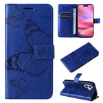 Custodia per cellulare in pelle con motivo a farfalla in rilievo 3D, For iPhone 16 Plus, For iPhone 16