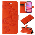 Custodia per cellulare in pelle con motivo a farfalla in rilievo 3D, For iPhone 16 Plus, For iPhone 16