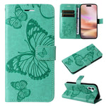 Custodia per cellulare in pelle con motivo a farfalla in rilievo 3D, For iPhone 16 Plus, For iPhone 16
