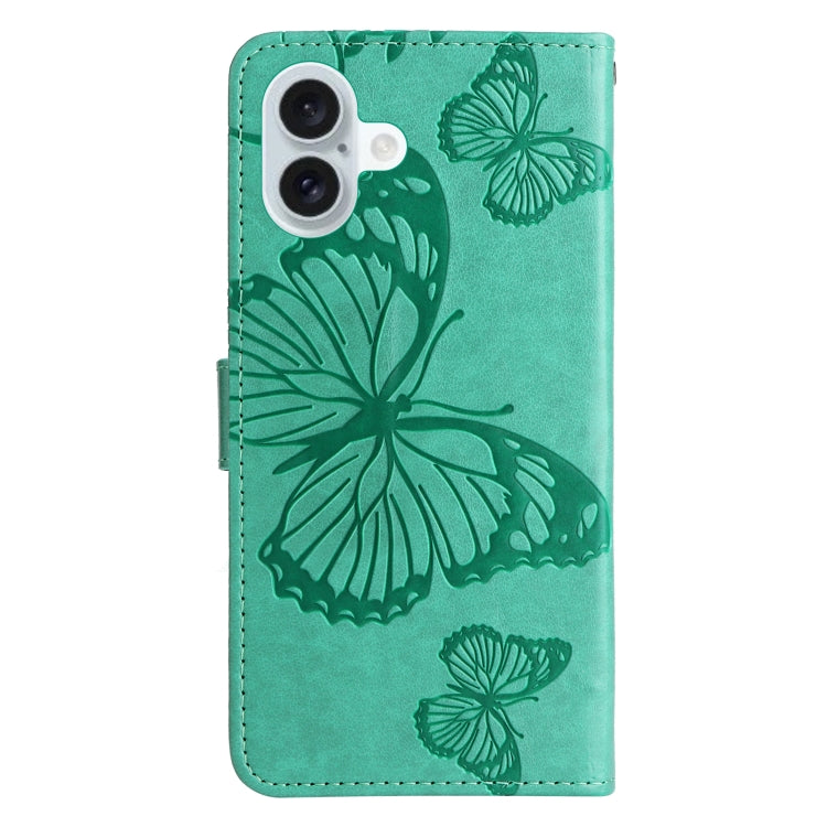 Custodia per cellulare in pelle con motivo a farfalla in rilievo 3D, For iPhone 16 Plus, For iPhone 16