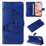Custodia per cellulare in pelle con motivo a farfalla in rilievo 3D, For iPhone 16 Plus, For iPhone 16