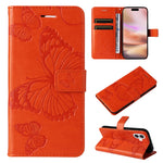 Custodia per cellulare in pelle con motivo a farfalla in rilievo 3D, For iPhone 16 Plus, For iPhone 16