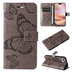 Custodia per cellulare in pelle con motivo a farfalla in rilievo 3D, For iPhone 16 Plus, For iPhone 16