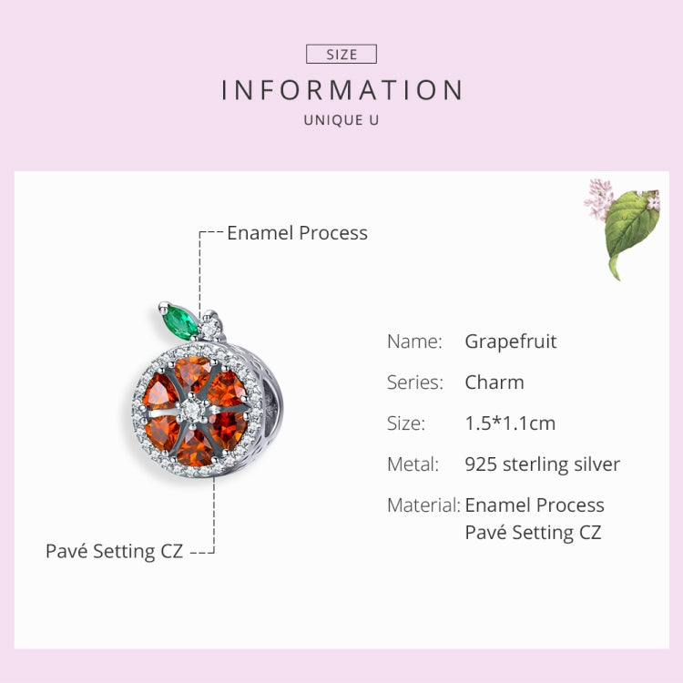Accessori per collana braccialetto fai da te con perline di pomelo rosso frutta in argento sterling S925