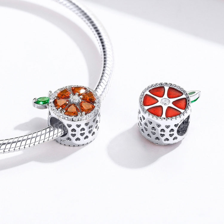 Accessori per collana braccialetto fai da te con perline di pomelo rosso frutta in argento sterling S925