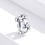Accessori per bracciali con perline a forma di cuore Argento sterling S925 Perline separate Impronte d'amore Perline sfuse