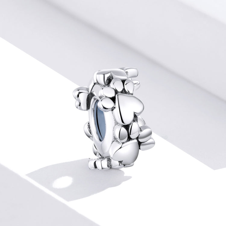 Accessori per bracciali con perline a forma di cuore Argento sterling S925 Perline separate Impronte d'amore Perline sfuse