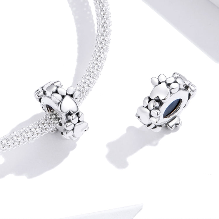 Accessori per bracciali con perline a forma di cuore Argento sterling S925 Perline separate Impronte d'amore Perline sfuse