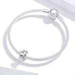 Accessori per bracciali con perline a forma di cuore Argento sterling S925 Perline separate Impronte d'amore Perline sfuse