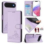 Custodia per telefono in pelle RFID con motivo gatto in rilievo con cordino, For iPhone 17 Pro Max, For iPhone 17 Pro, For iPhone 17, For iPhone Air