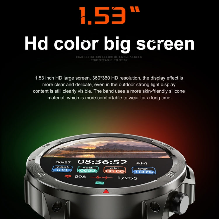 DK68 1,53 pollici IP67 BT 5.0 Smart Watch sportivo fitness, supporto torcia LED / chiamata Bluetooth / sonno / ossigeno nel sangue / frequenza cardiaca / monitor della pressione sanguigna