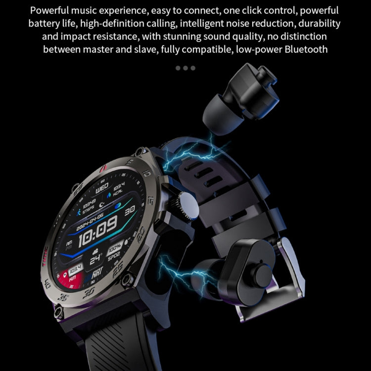 Smartwatch sportivo LC18 da 1,53 pollici IP67 BT5.0 con auricolari, supporto per chiamate Bluetooth/sonno/ossigeno nel sangue/frequenza cardiaca/monitoraggio della pressione sanguigna