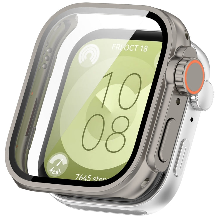 Custodia protettiva per orologio a copertura totale con pellicola in vetro temperato e PC, For Huawei Watch Fit3
