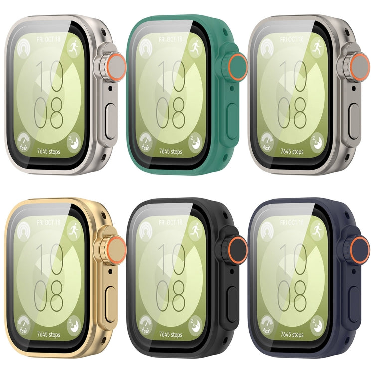 Custodia protettiva per orologio a copertura totale con pellicola in vetro temperato e PC, For Huawei Watch Fit3