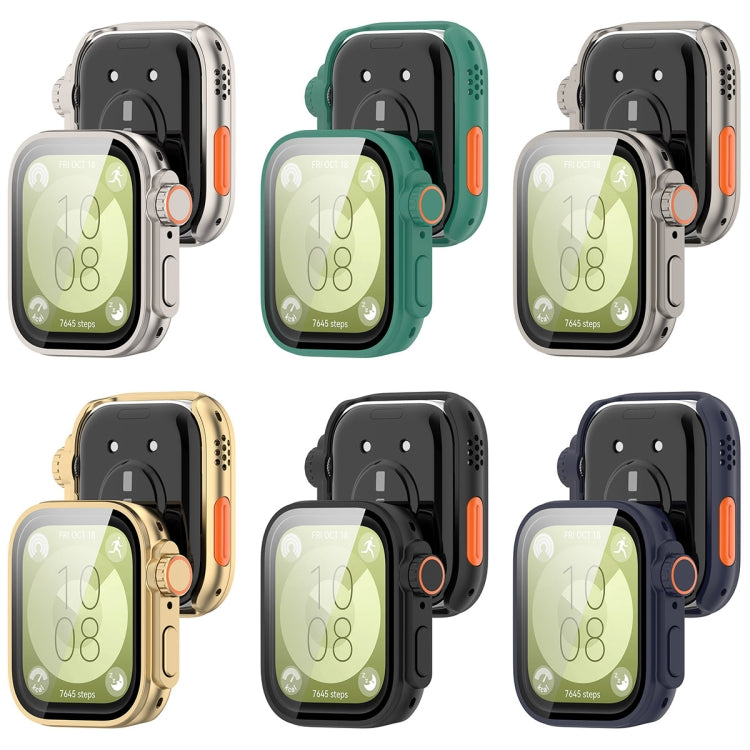 Custodia protettiva per orologio a copertura totale con pellicola in vetro temperato e PC, For Huawei Watch Fit3