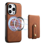 Custodia per telefono in pelle con porta carte magnetica MagSafe Denior D14 NK modello retrò, For iPhone 13 Pro Max, For iPhone 13 Pro, For iPhone 12/12 Pro, For iPhone 12 Pro Max