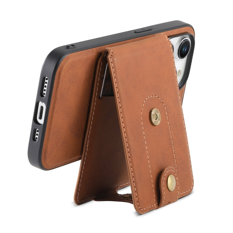 Custodia per telefono in pelle con porta carte magnetica MagSafe Denior D14 NK modello retrò, For iPhone 13 Pro Max, For iPhone 13 Pro, For iPhone 12/12 Pro, For iPhone 12 Pro Max