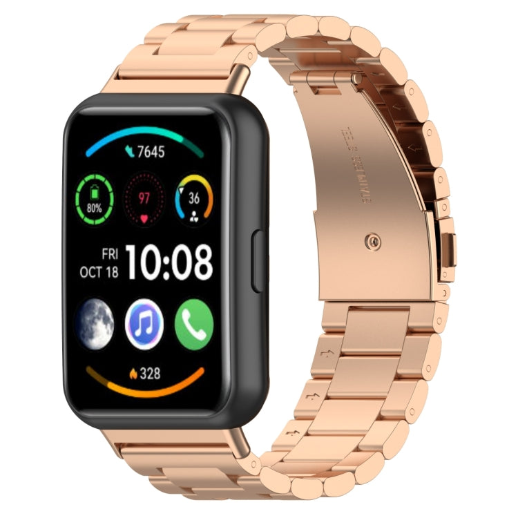 Cinturino per orologio in metallo in acciaio inossidabile con tre perline, For Huawei Watch Fit 5 / Fit 5 Pro / Fit 4 / Fit 3