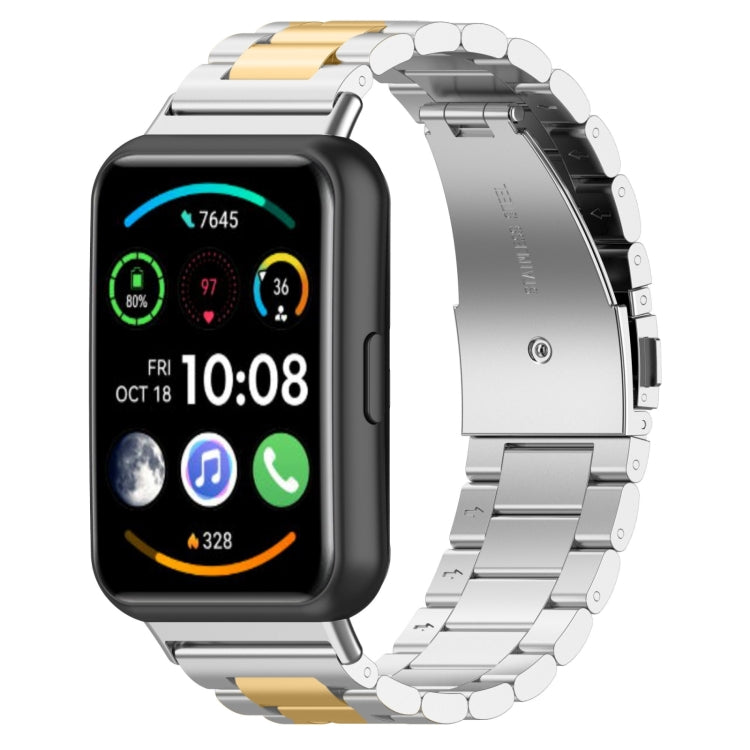 Cinturino per orologio in metallo in acciaio inossidabile con tre perline, For Huawei Watch Fit 5 / Fit 5 Pro / Fit 4 / Fit 3