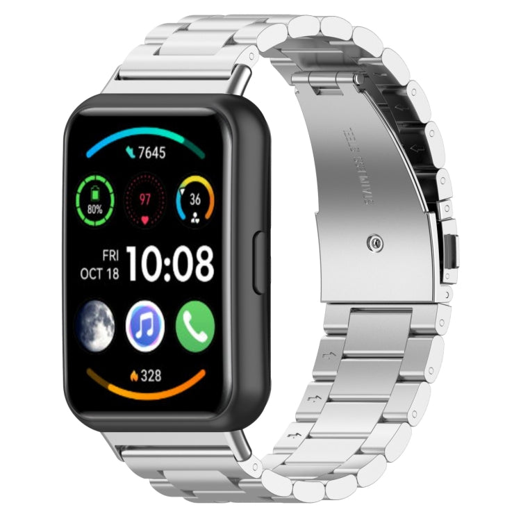 Cinturino per orologio in metallo in acciaio inossidabile con tre perline, For Huawei Watch Fit 5 / Fit 5 Pro / Fit 4 / Fit 3