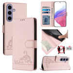 Custodia pelle RFID con motivo gatto per Samsung Galaxy Xcover7