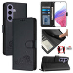 Custodia pelle RFID con motivo gatto per Samsung Galaxy Xcover7