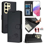 Custodia pelle RFID con motivo gatto per Samsung Galaxy Xcover7
