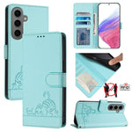 Custodia pelle RFID con motivo gatto per Samsung Galaxy Xcover7