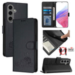 Custodia pelle RFID con motivo gatto per Samsung Galaxy Xcover7