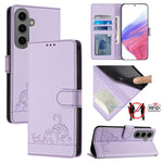 Custodia pelle RFID con motivo gatto per Samsung Galaxy Xcover7
