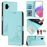 Custodia in pelle RFID con motivo gatto per Samsung Galaxy S20 FE 2022